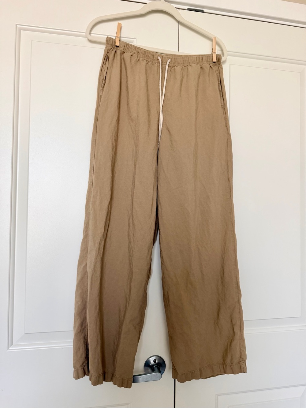 Uniqlo Linen Blend Easy Pants - beige, medium